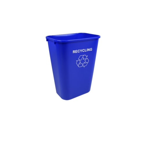 Wastebasket, 14 Quart Rectangular, Royal Blue 